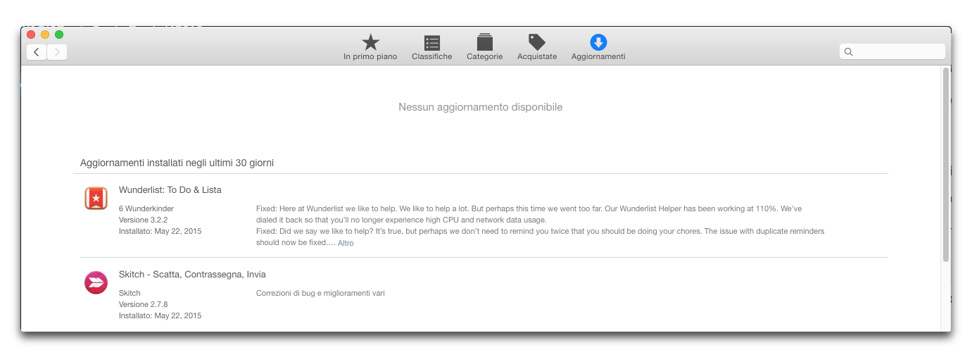 mac app store schermata