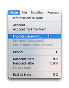 imposta password note