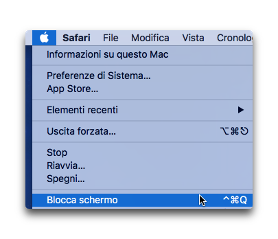 blocca schermo Mac