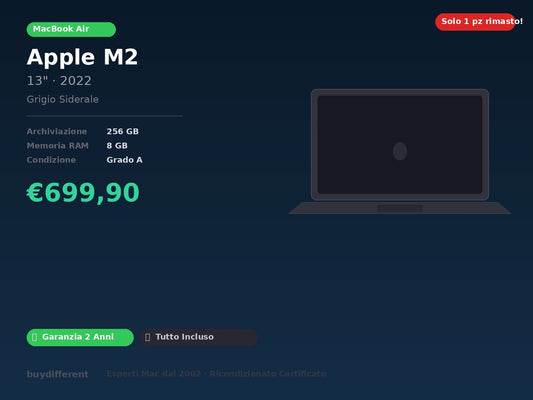 MacBook Air M2, 13" — Grigio Siderale