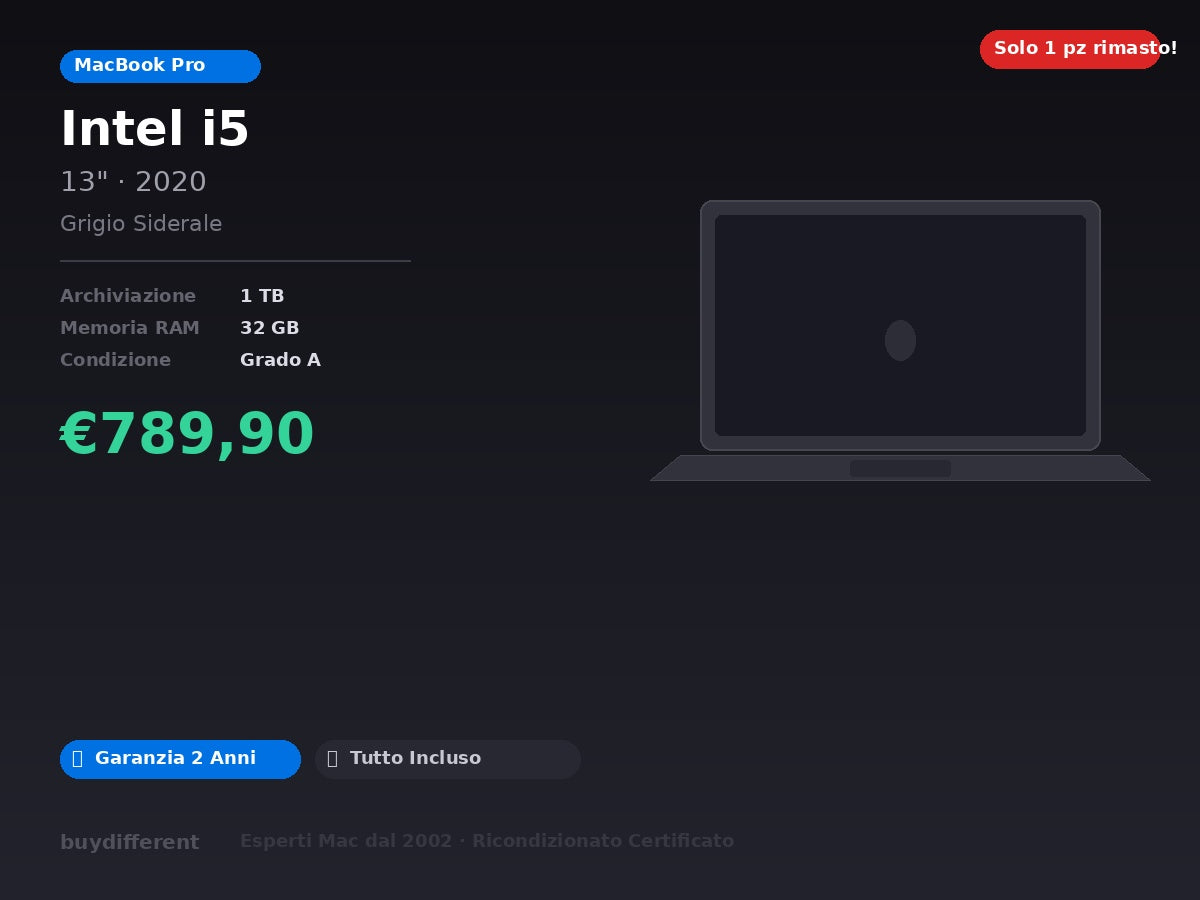 MacBook Pro, 13", 2020 — Grigio Siderale