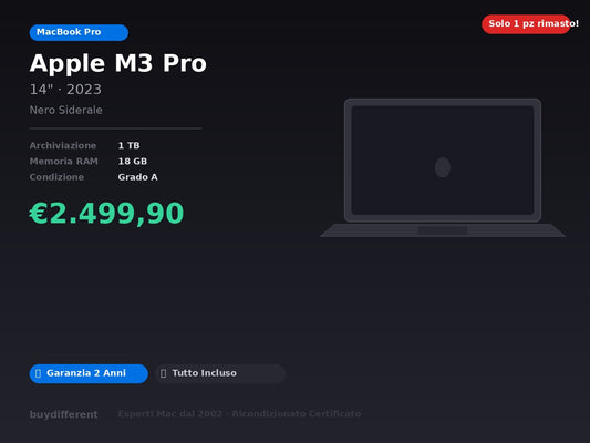 MacBook Pro M3 Pro, 14", 2023 — Nero Siderale