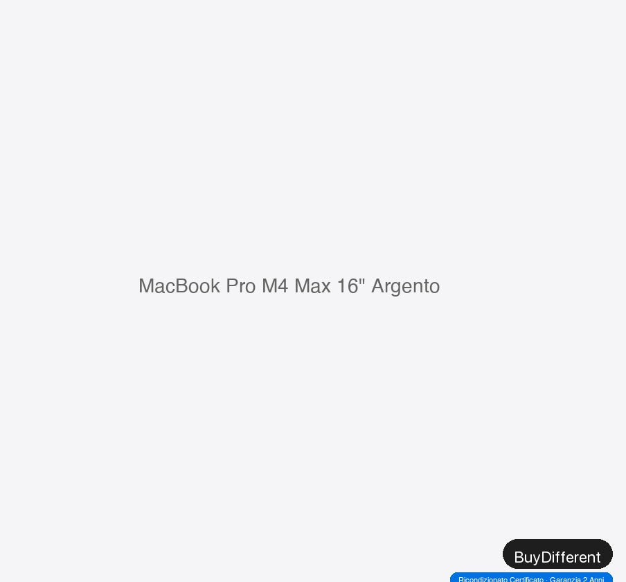 MacBook Pro M4 Max, 16", 2024 — Argento